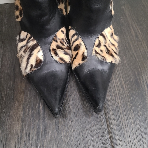 Tall italian leather boots with fur - Picture 6 of 9